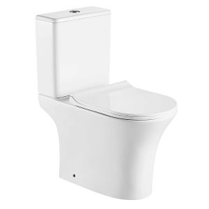 Унитаз-компакт AZARIO FRETTA ROUND AZ-7121 безободковый в комплекте с бачком и сиденьем микролифт