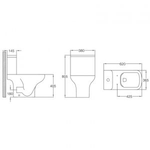 Azario Alba AZ-8323 унитаз напольный 620х405х805 безободковый с бачком и сиденьем микролифт