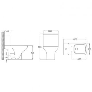 Azario Alba AZ-8323 унитаз напольный 620х405х805 безободковый с бачком и сиденьем микролифт Azario Alba AZ-8323 унитаз напольный 620х405х805 безободковый с бачком и сиденьем микролифт