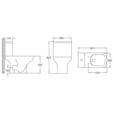 Azario Alba AZ-8323 унитаз напольный 620х405х805 безободковый с бачком и сиденьем микролифт
