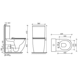Бачок для унитаза Ceramicanova Mia Rimless CN1801-T белый