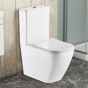 Унитаз напольный Azario LEVANTO AZ-1228A-G безободковый в комплекте cо смывным механизмом Geberit и сиденьем микролифт