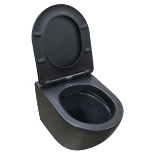 Унитаз подвесной Azario Gloria AZ-2003MB безободковый с сиденьем микролифт чёрный матовый Унитаз подвесной Azario Gloria AZ-2003MB безободковый с сиденьем микролифт чёрный матовый