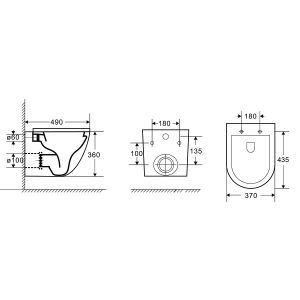 Унитаз подвесной Azario Grado AZ-0046-MB SP безободковый с сиденьем микролифт