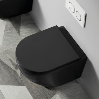 Унитаз подвесной Azario Grado AZ-0046-MB SP безободковый с сиденьем микролифт Унитаз подвесной Azario Grado AZ-0046-MB SP безободковый с сиденьем микролифт