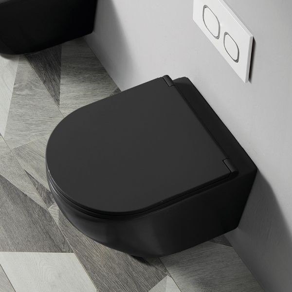 Унитаз подвесной Azario Grado AZ-0046-MB SP безободковый с сиденьем микролифт Унитаз подвесной Azario Grado AZ-0046-MB SP безободковый с сиденьем микролифт
