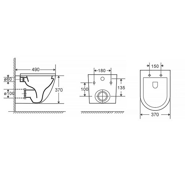 Унитаз подвесной Azario Grado AZ-0046 SP MDG безободковый с быстросъемным сидением микролифт