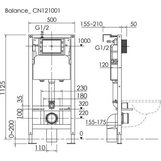 Комплект Ceramicanova подвесной унитаз Forma Rimless инсталляция Balance кнопка Circle хром