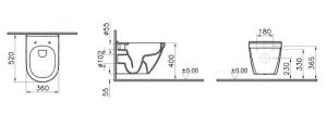 УНИТАЗ ПОДВЕСНОЙ VITRA S50 7740B003-0850 С ФУНКЦИЕЙ БИДЕ