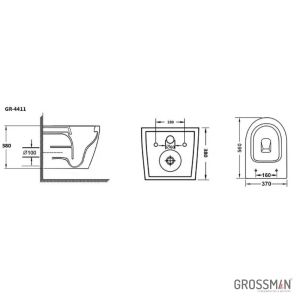 Подвесной унитаз Grossman GR-4411S безободковый белый