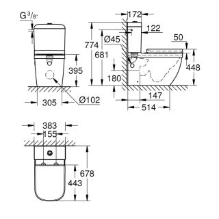 Унитаз напольный Grohe Euro Ceramic 39462000 белый