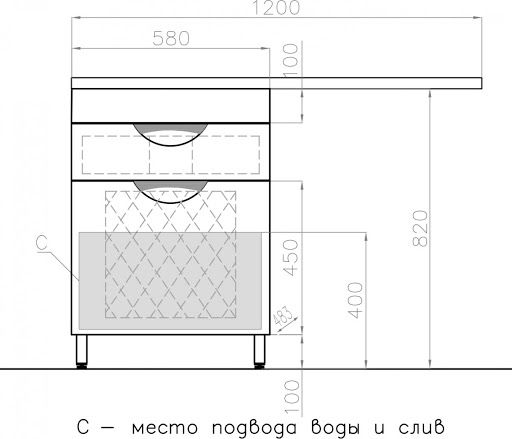 Тумба под раковину Style Line Жасмин 60 ЛС-00000645