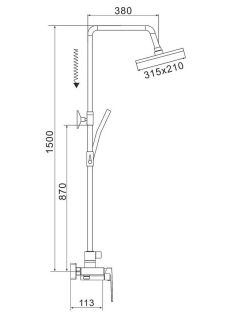 Душевая стойка Rose R1836-6 хром Душевая стойка Rose R1836-6 хром