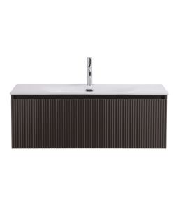 База под раковину BelBagno подвесная с фрезерованными ручками по всей длине фасада с одним выкатн ящ.1000x455x350,UNO-1000-1C-SO-GSO темно-серый матовый