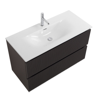 База под раковину BelBagno подвесная с фрезерованными ручками по всей длине фасада с двумя выкатн. ящ. 1200x455x608, UNO-1200-2C-SO-GSO темно-серый матовый