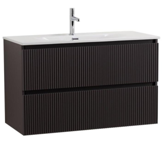 База под раковину BelBagno подвесная с фрезерованными ручками по всей длине фасада с двумя выкатн. ящ. 1200x455x608, UNO-1200-2C-SO-GSO темно-серый матовый