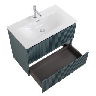 База под раковину BelBagno подвесная с фрезерованными ручками по всей длине фасада с двумя выкатн. ящ.,, 900x455x608, UNO-900-2C-SO-AO голубой матовый