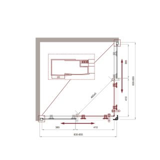 Душевой уголок BelBagno UNO-195-A-2-85-C-Cr  хром