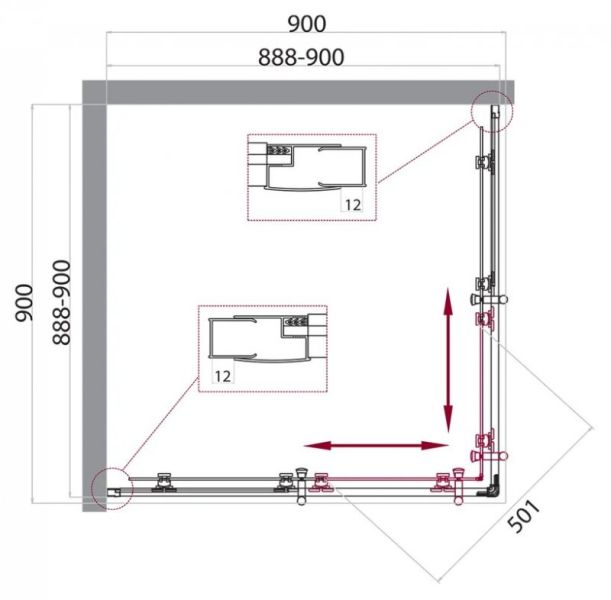Душевой уголок BelBagno Uno 90x90см чёрный UNO-195-A-2-90-P-NERO Душевой уголок BelBagno Uno 90x90см чёрный UNO-195-A-2-90-P-NERO