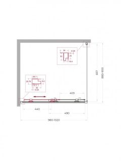 Душевой уголок BelBagno UNO-195-AH-1-100/90-C-Cr хром
