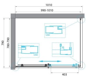 Душевой уголок BelBagno UNO-195-AH-1-100/80-C-Cr 100x80см хром/прозрачное