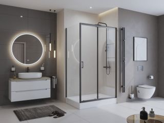 Душевой уголок Belbagno UNO-195-AH-1-110/100-C-NERO 110*100 черный