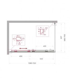 Душевой уголок Belbagno UNO-195-AH-1-110/70-C-NERO 110*70 черный