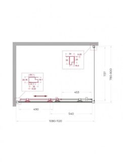 Душевой уголок Belbagno UNO-195-AH-1-110/80-C-NERO 110*80 черный матовый