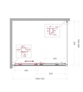 Душевой уголок Belbagno UNO-195-AH-1-110/90-C-NERO 110*90 черный матовый