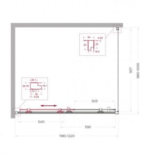 Душевой уголок Belbagno UNO-195-AH-1-120/100-C-NERO 120*100 черный матовый