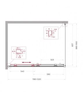 Душевой уголок Belbagno UNO-195-AH-1-120/90-P-NERO 120*90 черный матовый