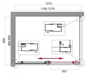 Душевой уголок BelBagno UNO-195-AH-1-120/90-C-Cr 120x90см хром/прозрачное