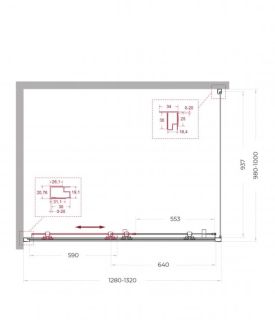 Душевой уголок Belbagno UNO-195-AH-1-130/100-C-NERO 130*100 черный матовый