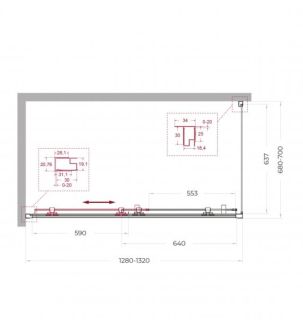 Душевой уголок Belbagno UNO-195-AH-1-130/70-C-NERO 130*70 черный матовый