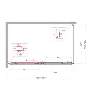Душевой уголок Belbagno UNO-195-AH-1-130/80-C-NERO 130*80 черный матовый