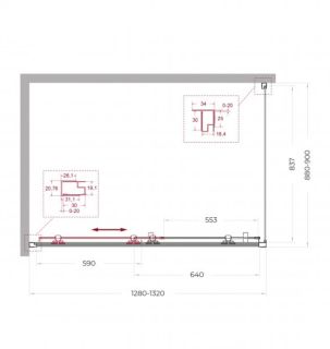 Душевой уголок Belbagno UNO-195-AH-1-130/90-C-NERO 130*90 черный матовый