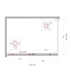 Душевой уголок Belbagno UNO-195-AH-1-140/100-C-NERO 140*100 черный матовый