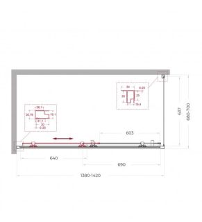 Душевой уголок Belbagno UNO-195-AH-1-140/70-C-NERO 140*70 черный матовый