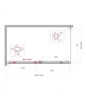 Душевой уголок Belbagno UNO-195-AH-1-140/80-C-NERO 140*80 черный матовый