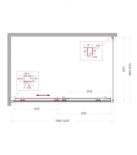 Душевой уголок Belbagno UNO-195-AH-1-140/90-C-NERO 140*90 черный матовый