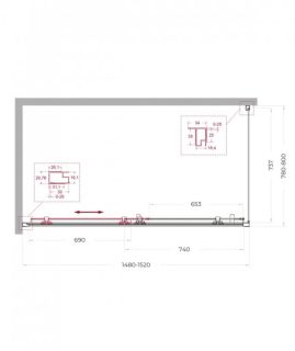 Душевой уголок Belbagno UNO-195-AH-1-150/80-C-Cr 150*80 хром