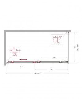 Душевой уголок Belbagno UNO-195-AH-1-160/80-C-Cr 160*80 хром