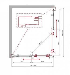 Душевой уголок BelBagno Uno 120x90см чёрный UNO-195-AH-2-120/90-C-NERO