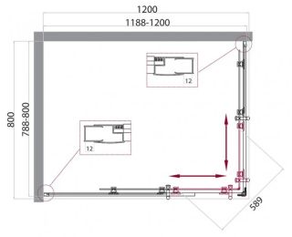 Душевой уголок прямоугольный, хром BelBagno UNO-195-AH-2-100/80-C-Cr Душевой уголок прямоугольный, хром BelBagno UNO-195-AH-2-100/80-C-Cr