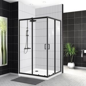 Душевой уголок BelBagno UNO-195-AH-2-120/90-P-NERO 120x90см чёрный