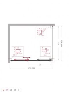 Душевой уголок BelBagno UNO-195-AHF-31-110/90-C-Cr 110*90 хром