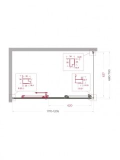 Душевой уголок BelBagno UNO-195-AHF-31-120/70-C-Cr 120*70 хром