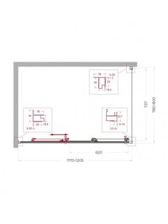 Душевой уголок BelBagno UNO-195-AHF-31-120/80-C-Cr 120*80 хром