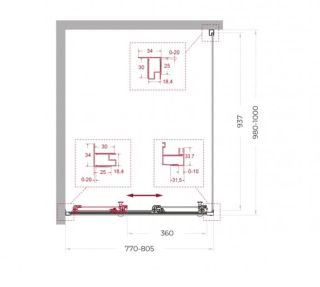 Душевой уголок BelBagno UNO-195-AHF-31-80/100-C-Cr 80*100 хром