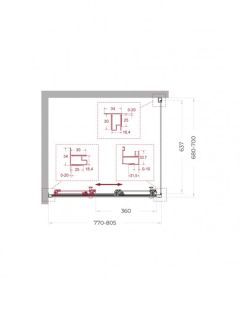 Душевой уголок BelBagno UNO-195-AHF-31-80/70-C-Cr 80*70 хром